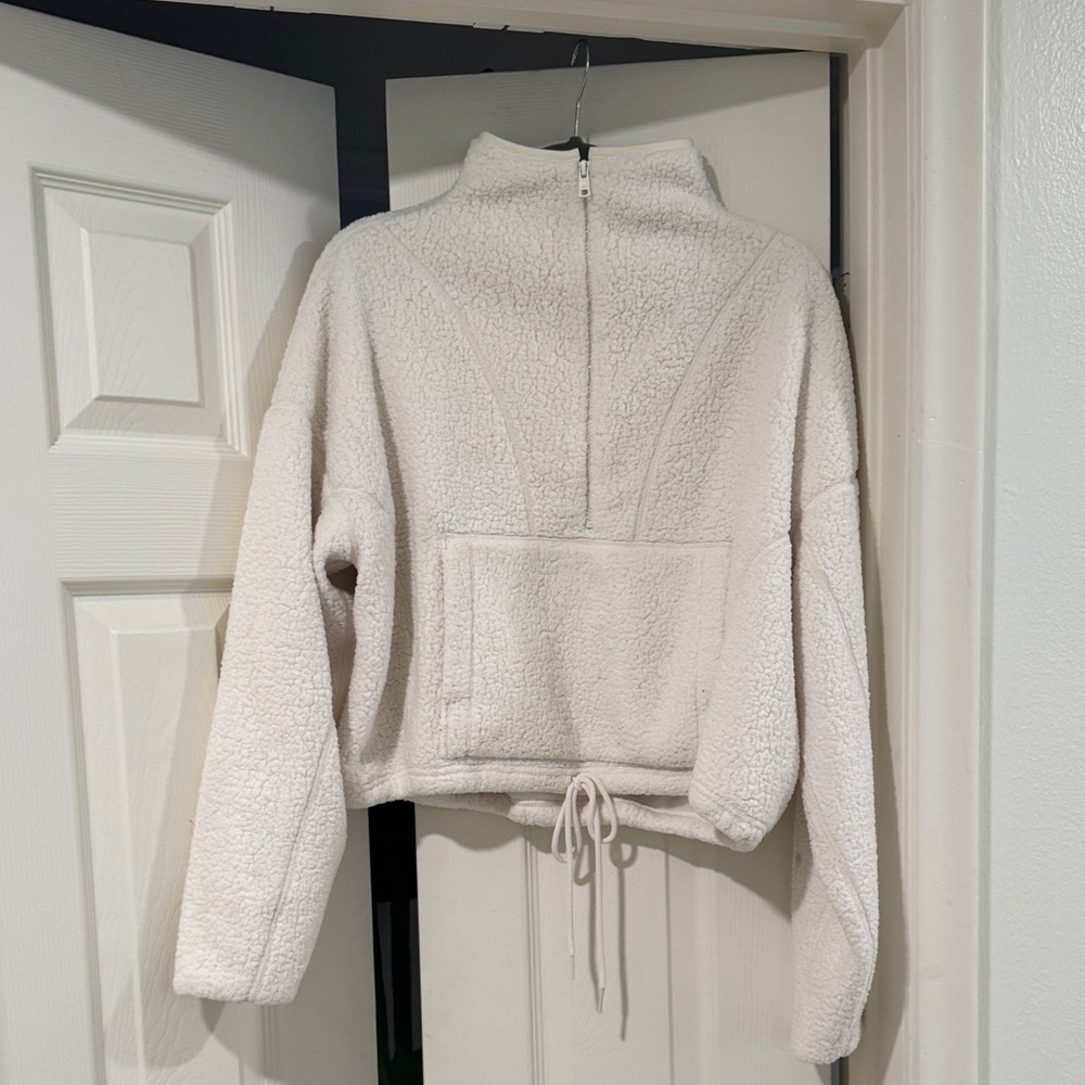 Alo cropped Cozy Cream Fleece Jacket